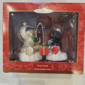 Hallmark Keepsake Ornament Frosty Friends Crown Reflections Hand Blown Glass